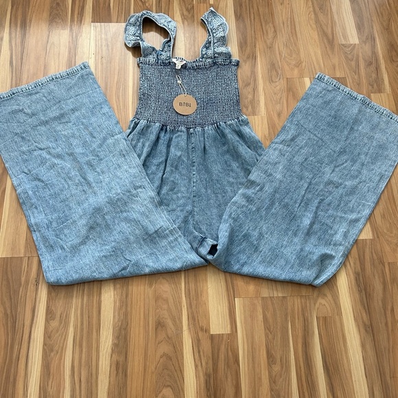 🟣Blue Smocked Jumpsuit🟣 - Picture 6 of 10